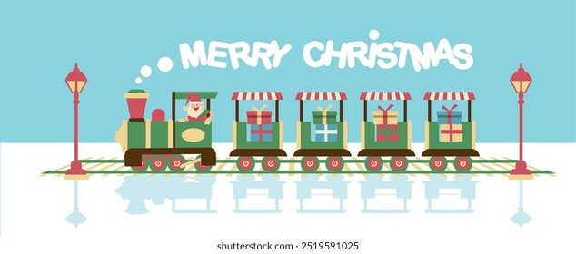 Feliz Ilustración vectorial del tren de Navidades