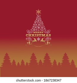 merry christmas with christmas tree