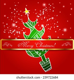 Merry christmas tree background. Vector illustration. EPS 10