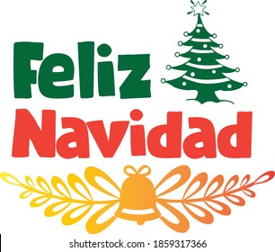 Merry Christmas Tree and Bell, Feliz Navidad