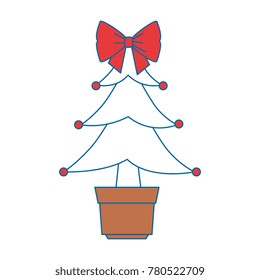 merry christmas tree with bown