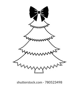 merry christmas tree with bown