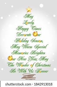 Merry christmas tree card background 