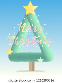 Merry Christmas tree card for festival