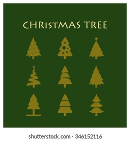 Merry christmas tree Card, Vector illustration minimal flat design