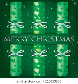 Merry Christmas tree cracker card in vector format.