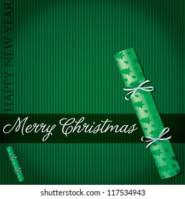 Merry Christmas tree cracker card in vector format.