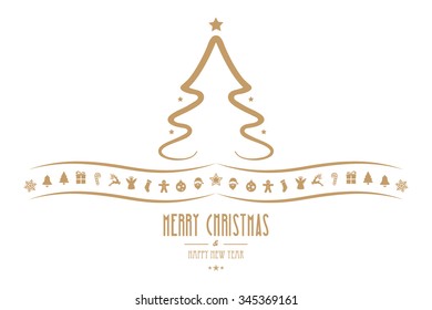 merry christmas tree decoration elements isolated background
