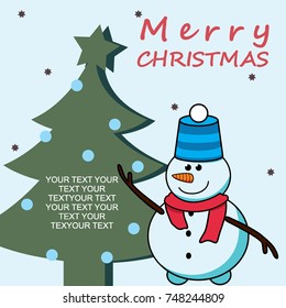 Merry Christmas, Christmas tree with merry deer