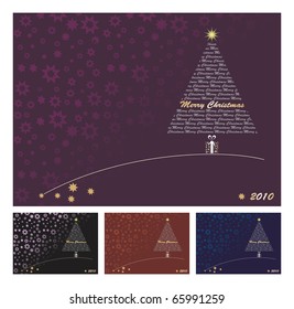 Merry Christmas - christmas tree in four colour