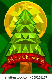 Merry Christmas Tree in Geometry Style