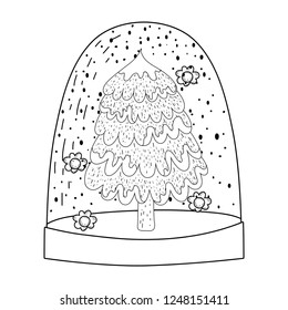 merry christmas tree with gift