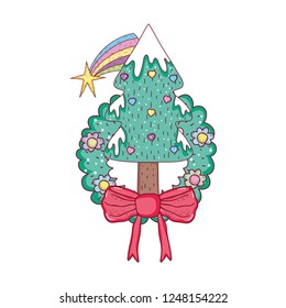 merry christmas tree with gift