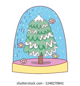 merry christmas tree with gift