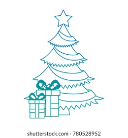 merry christmas tree with gifts