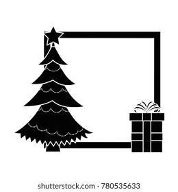 merry christmas tree with gifts