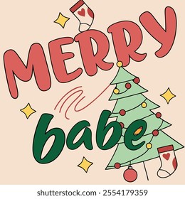Merry Christmas Tree Graphic Design
