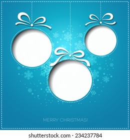 Merry Christmas tree greeting card. Paper design. Vector illustration. EPS 10