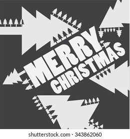 Merry Christmas with christmas tree greeting card.vector