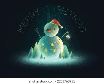 Merry Christmas Tree Happy New Year Celebration Postcard Website illustration