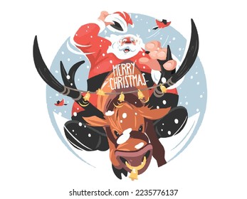 Merry Christmas Tree Happy New Year Celebration Santa Claus Gift Landscape painting Pattern Snowman Postcard Website illustration