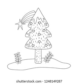 merry christmas tree icon