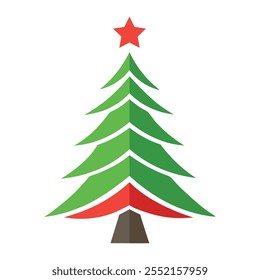 Merry Christmas tree icon for design elements