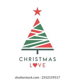 Merry Christmas tree icon for design elements