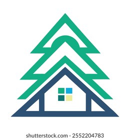 Merry Christmas tree icon for design elements