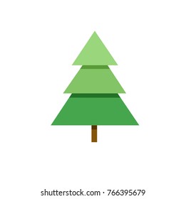 Merry christmas tree icon flat