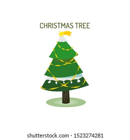 merry christmas tree isolated icon vector illustration design