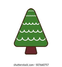 merry christmas tree isolated icon vector illustration design