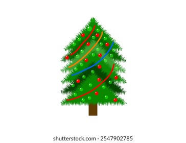 Árvore de Natal feliz isolada no fundo branco
