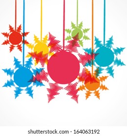 merry Christmas tree label hang vector