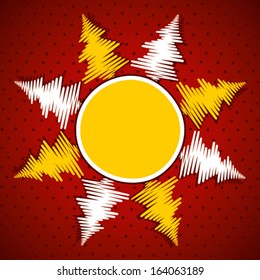 merry Christmas tree label vector