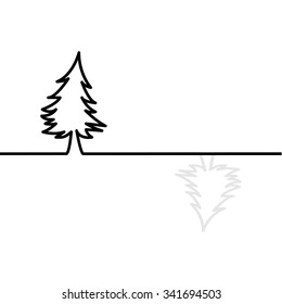 merry christmas tree line 