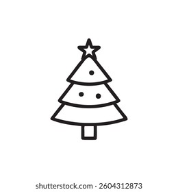 merry Christmas tree line art