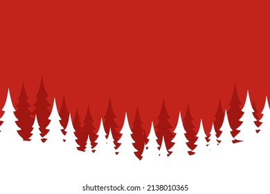 Merry Christmas with Christmas tree on red background.