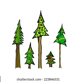 Merry Christmas Tree on a white background. Vector