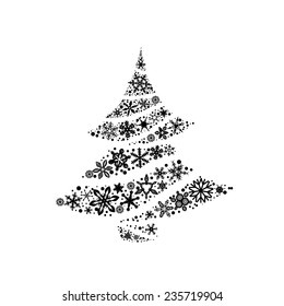 Merry Christmas Tree on a white background. Vector 