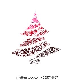 Merry Christmas Tree on a white background. Vector 