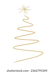 Merry Christmas tree outline greeting card vector illustration design. Greeting card. Xmas tree.