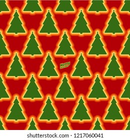 Merry Christmas tree pattern wrapping holiday gift vector decorative design