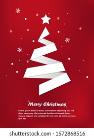 Merry Christmas, christmas tree, Place for text, Great for New Year party invitation, flyer, banner, poster, web, vector illustration.