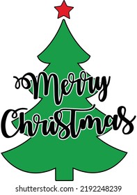 Merry Christmas Tree, Merry Christmas, Santa, Christmas Holiday, Vector Illustration Files