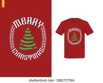 merry christmas tree shirt design
