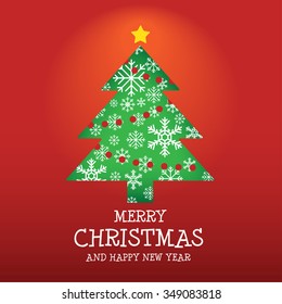 Merry Christmas tree snow flake pattern 