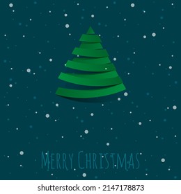Merry Christmas Tree Snowflakes Background