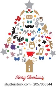merry christmas tree with star