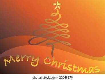 Merry christmas tree and star